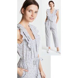 New LA VIE REBECCA TAYLOR MEADOW FLORAL Iris Combo JUMPSUIT Size XL MSRP $290